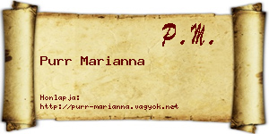 Purr Marianna névjegykártya